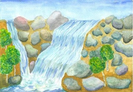 Поэтапное рисование реки