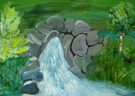 Водопад рисунок