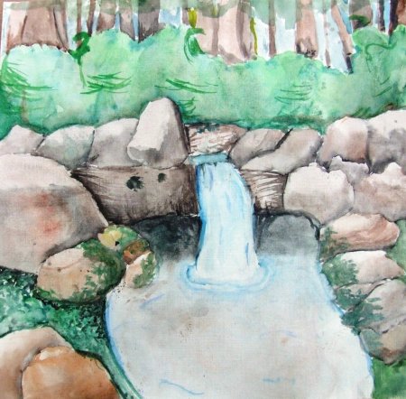 Поэтапное рисование пейзажа для детей