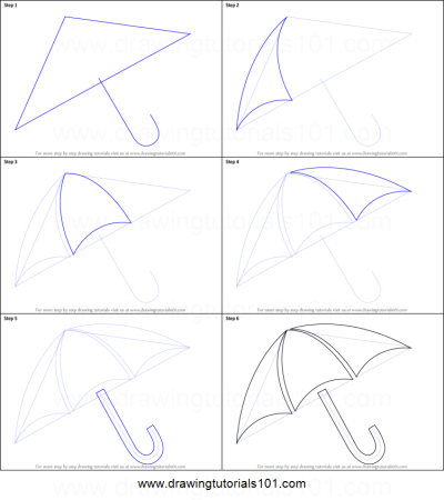 Поэтапное рисование зонта