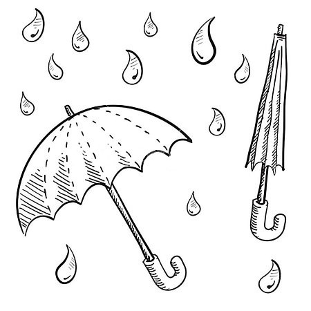 Рисунки для срисовки зонтик