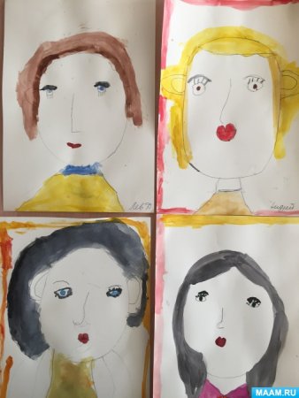 Портрет мамы подготовительная