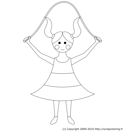 Девочка со скакалкой раскраска