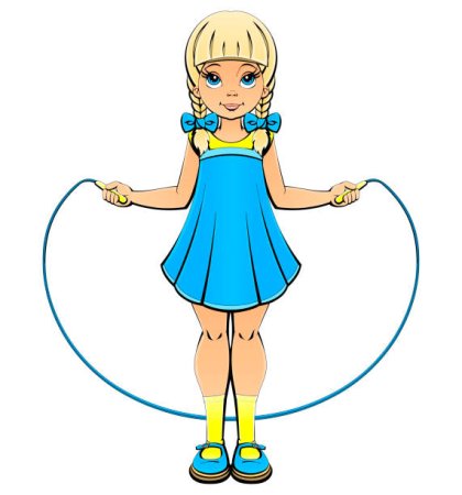Девочка прыгает на скакалке