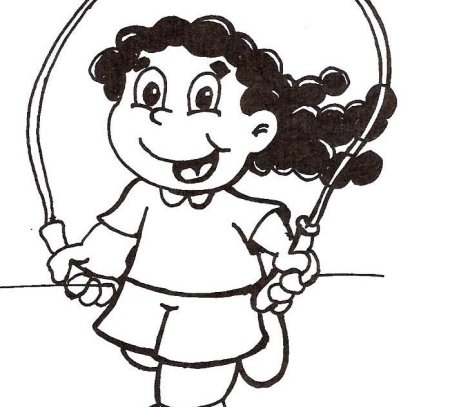 Девочка со скакалкой рисунок карандашом