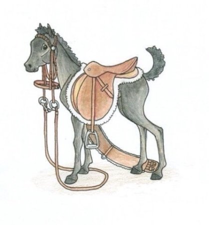 Нарисовать лошадь с седлом
