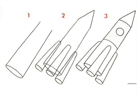 Поэтапное рисование ракеты
