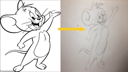Пошаговое рисование Тома и Джерри