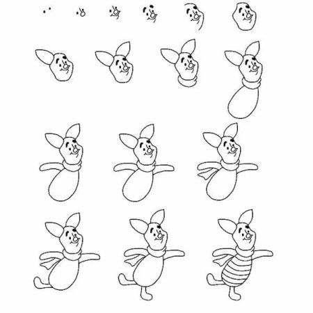 Схемы рисования Диснеевских персонажей