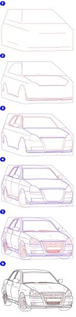 ВАЗ 2114 сбоку рисунок
