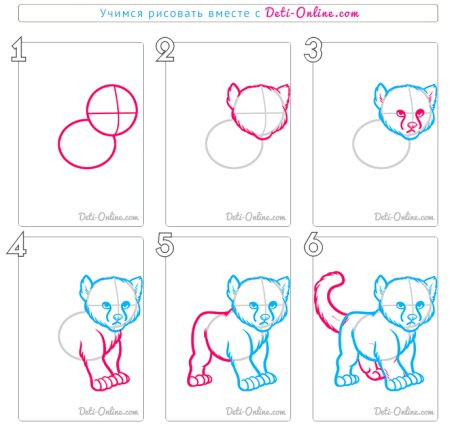 Поэтапное рисование Барса