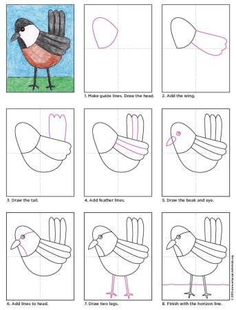 Птица рисунок карандашом для детей