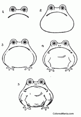 Рисование по шагам лягушка