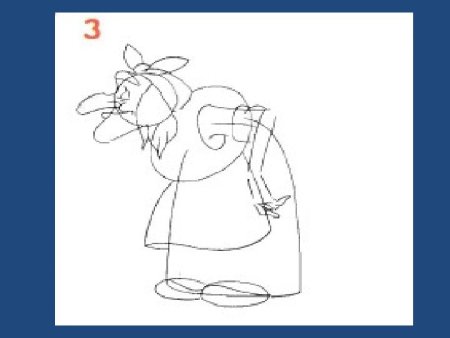 Схема рисования бабы яги для детей