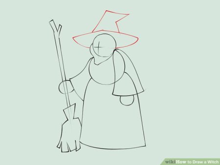 Поэтапное рисование ведьмы для детей