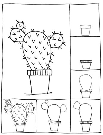 Раскраска Кактус в горшке