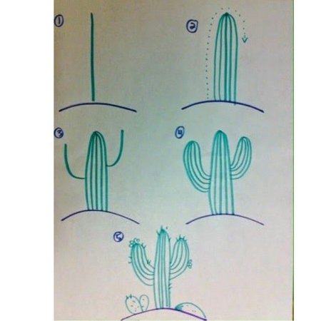 Схема рисования кактуса
