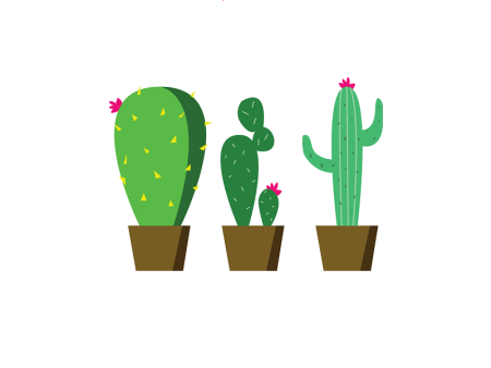 Стилизованный Кактус в горшке