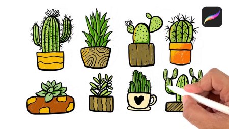 Кактус рисовать