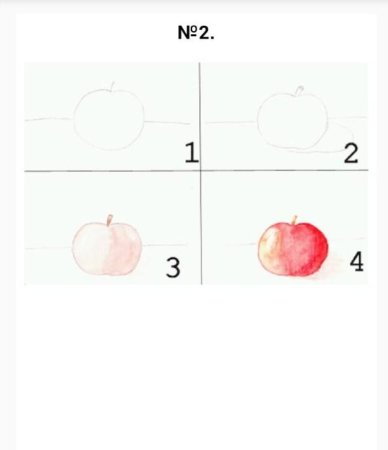 Яблоко пошаговое рисование