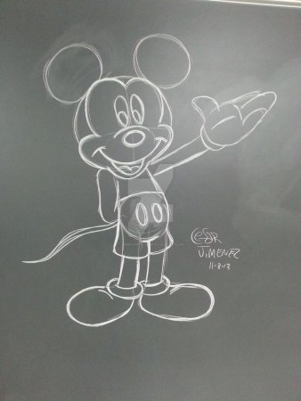 Рисунки мелом на доске