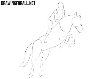 Лошадь на дыбах с всадником