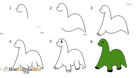 Динозавр рисунок поэтапно (54 фото)