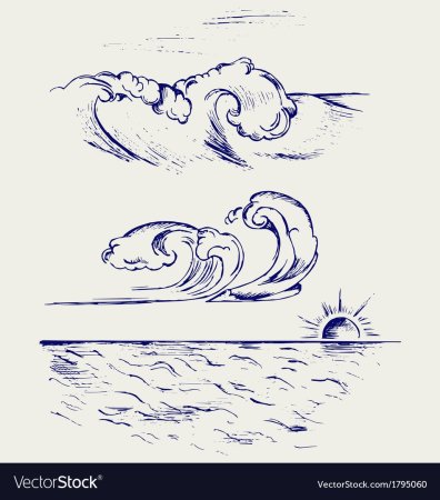 Волны рисунок карандашом