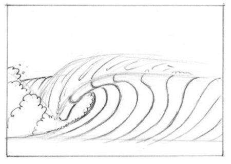 ЦУНАМИ рисунок карандашом