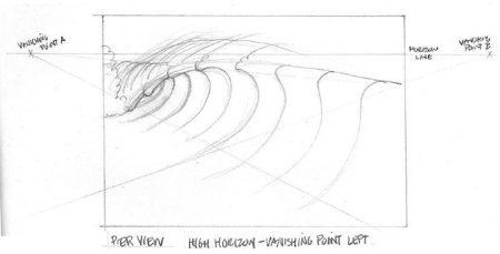 Волна рисунок перспектива