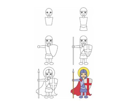 Рыцарь рисунок пошагово