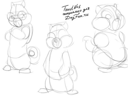 Нарисовать бурундука поэтапно