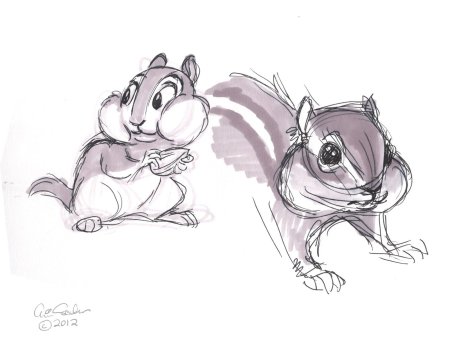 Бурундук карандашом