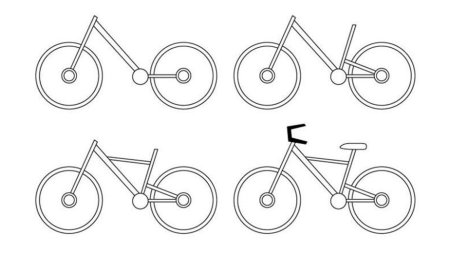 Поэтапное рисование велосипеда