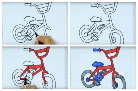 Детский велосипед карандашом