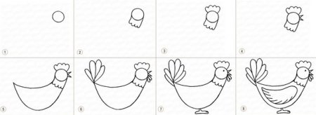 Схема рисования курицы