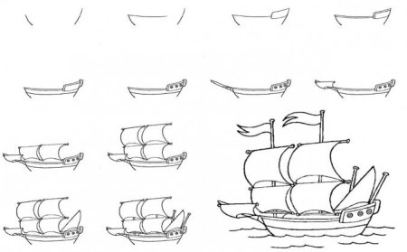 Черная жемчужина корабль рисунок поэтапно (52 фото)