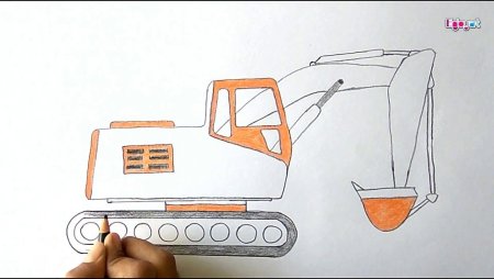 Экскаватор рисунок легкий
