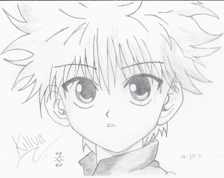 Киллуа Хантер х Хантер для срисовки