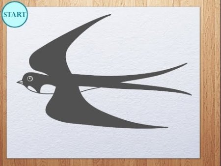 Ласточка поэтапное рисование для детей