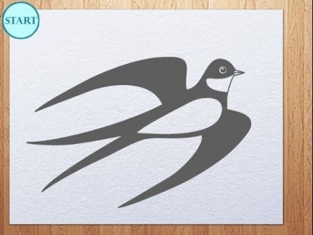 Ласточка пошаговое рисование для детей