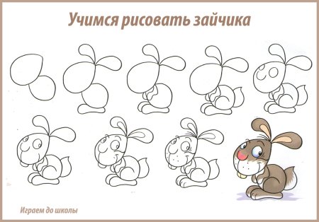 Зайцы для рисования малышам