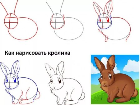 Как нарисовать зайца сбоку