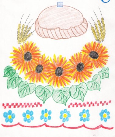 Каравай для рисование детям