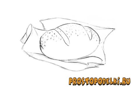 Рисование пошаговое хлеб