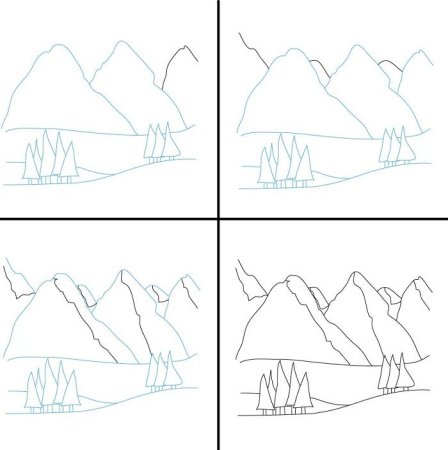 Поэтапное рисование пейзажа