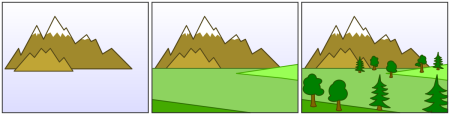Схема рисования горы
