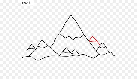 Горы карандашом для детей