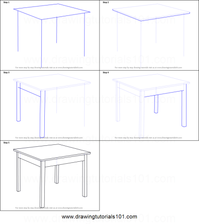 Поэтапное рисование стола