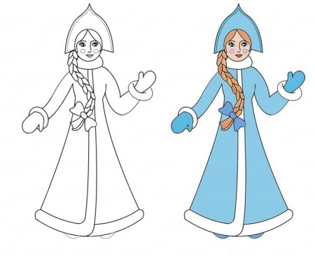 Силуэт Снегурочки для рисования